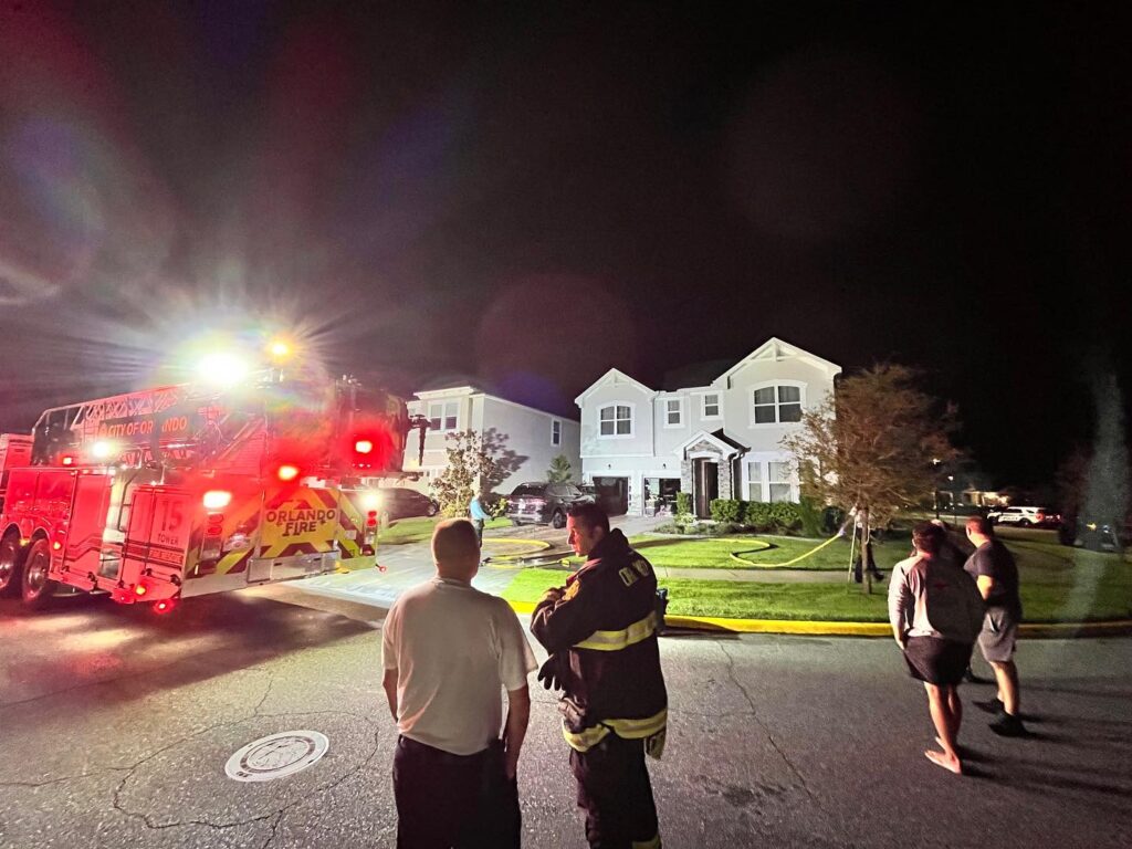 Crews on the scene of garage fire in Orlando on July 29