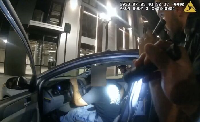 Derek Diaz in his vehicle moments before he is shot by an Orlando Police Department officer