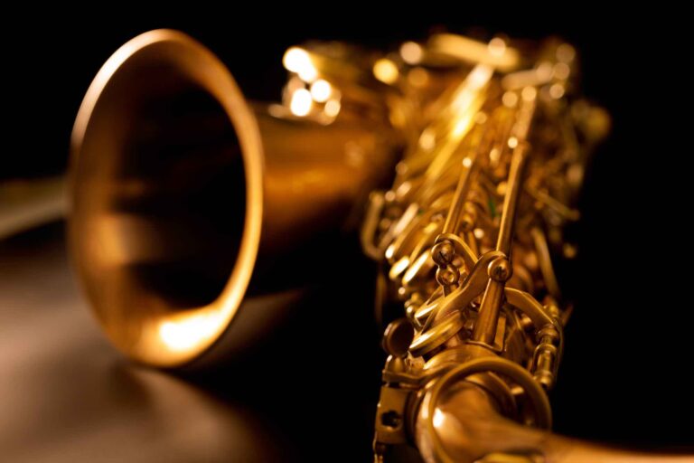 Tenor sax golden saxophone close-up