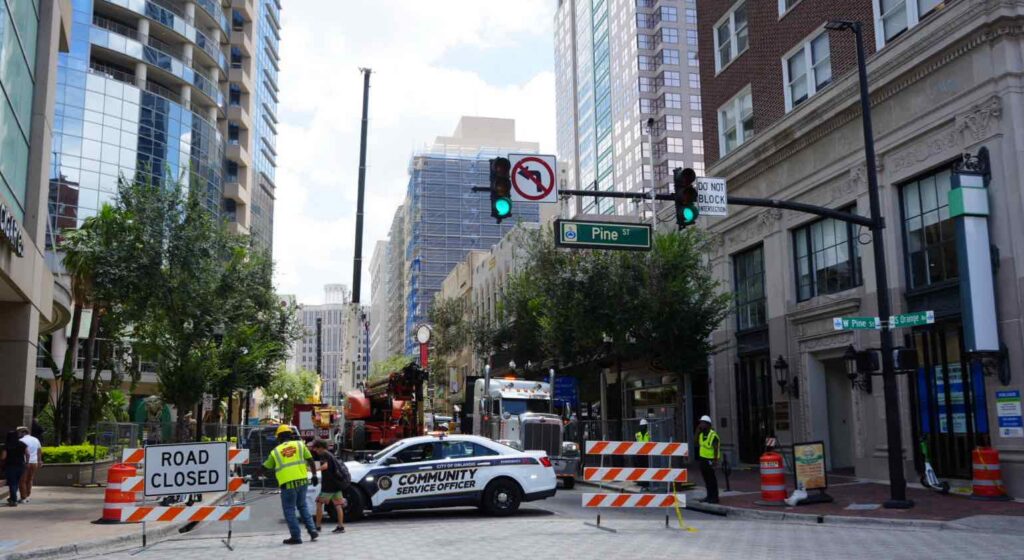 Closure along Orange Avenue on August 15