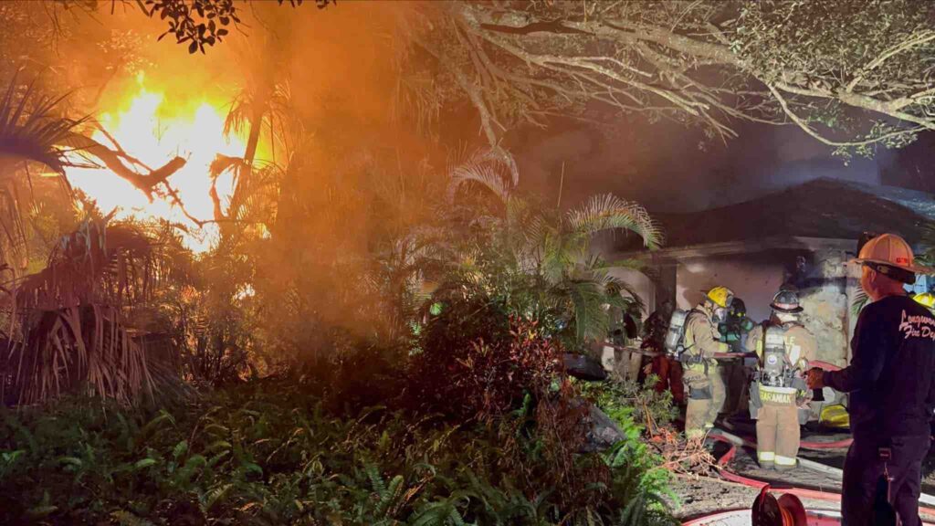 Firefighters attacking fire at home on Terry Drive in Altamonte Springs on August 7