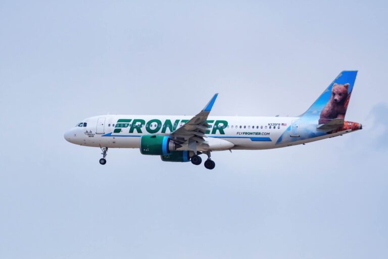 Frontier Airlines airplane at Orlando International Airport