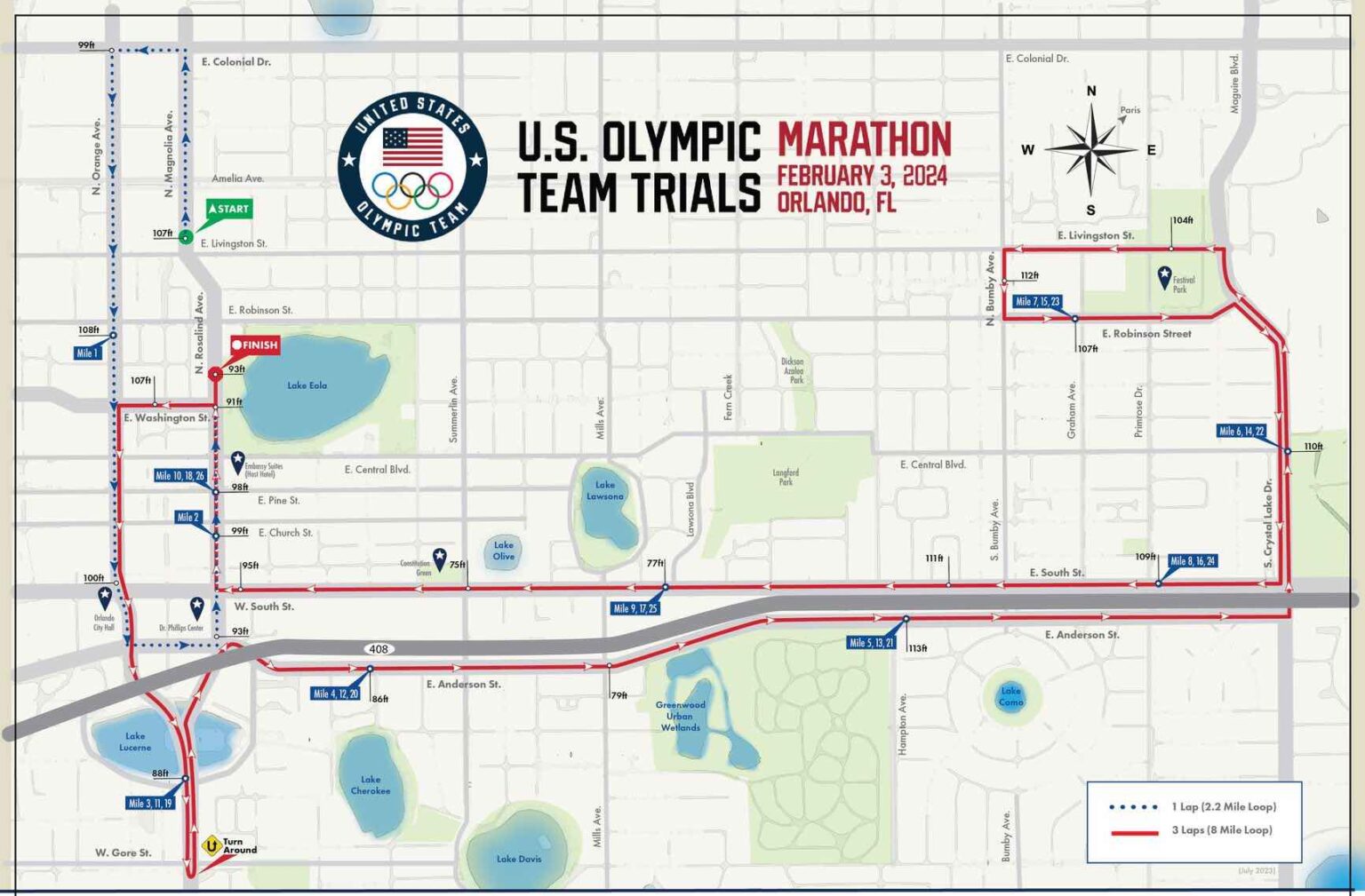 Route unveiled for Olympic marathon trials in Orlando