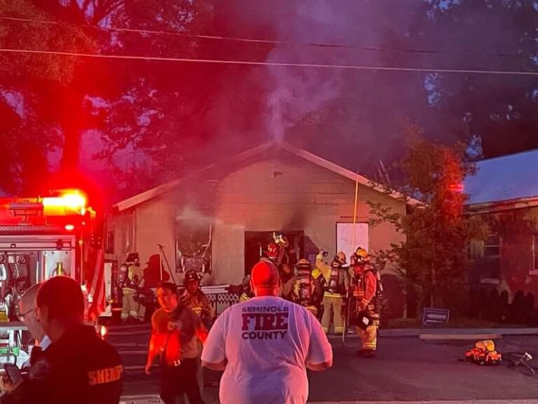 Seminole County firefighters responding to fire at church