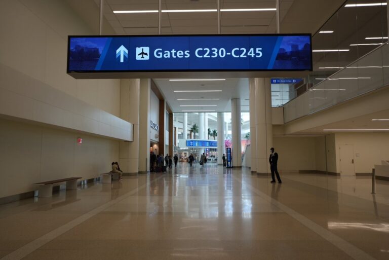 Walkway leading up to Orlando International Airport Terminal C