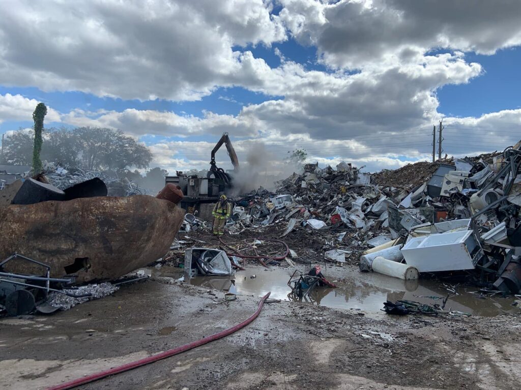 Fire in tin pile at Winter Springs recycling center taken under control