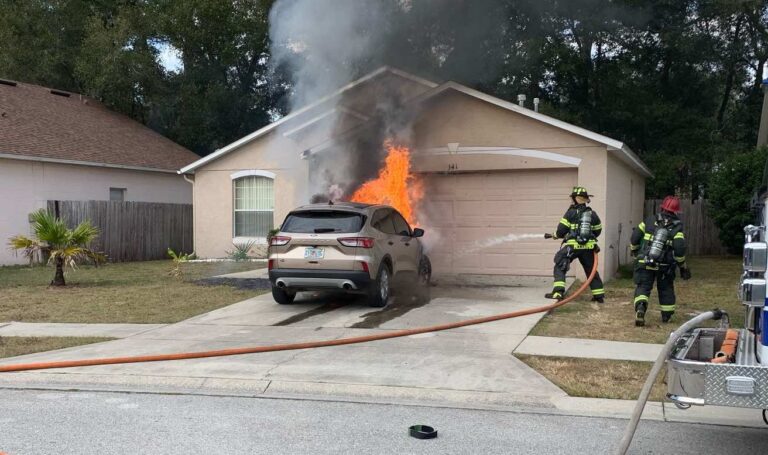 Crews attack vehicle fire in DeLand on November 9 (1)