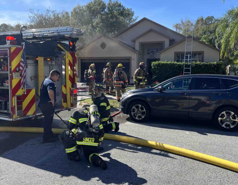 Firefighting crews respond to home on fire in Oviedo on November 29