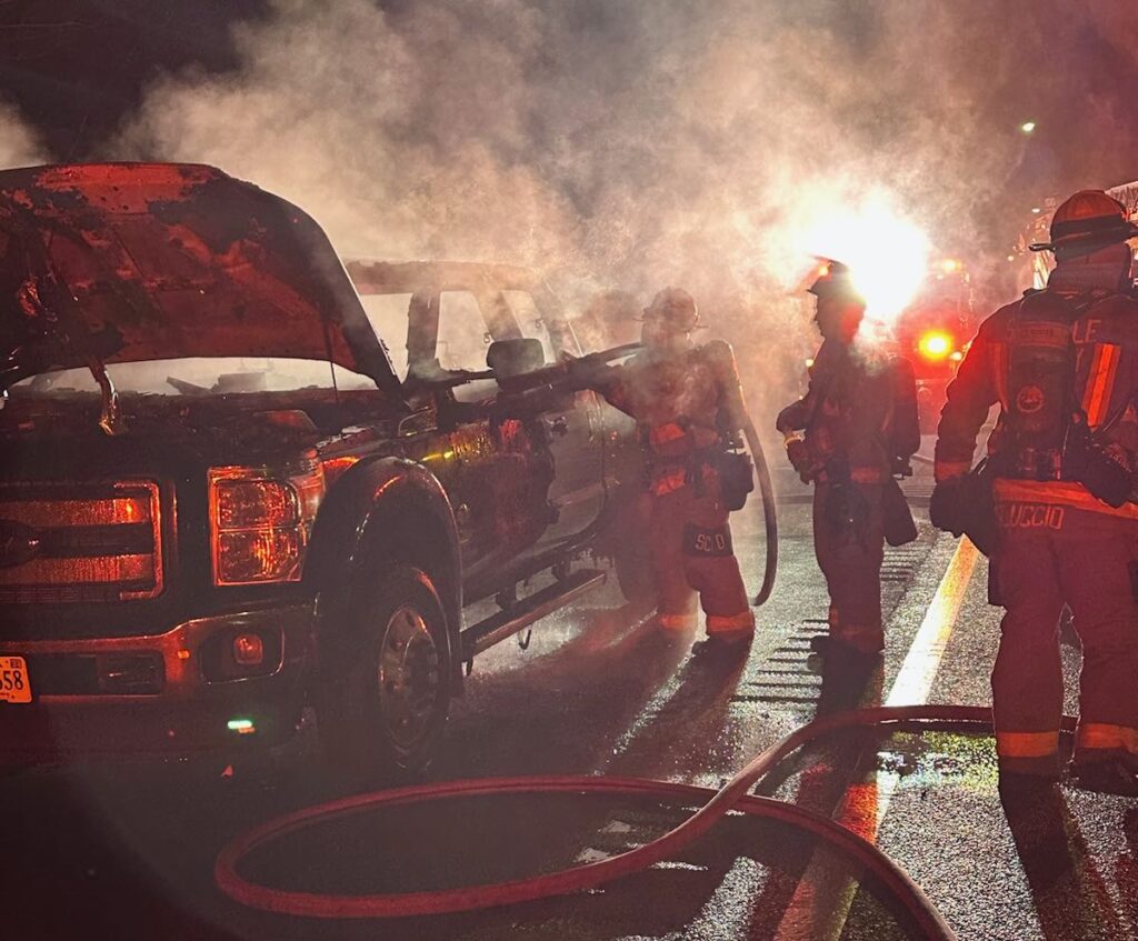 Pickup truck fire on I 4 on November 19