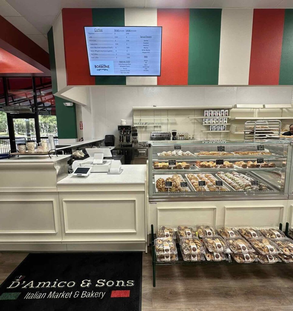 Front counter at DAmico Sons Italian Market Bakery