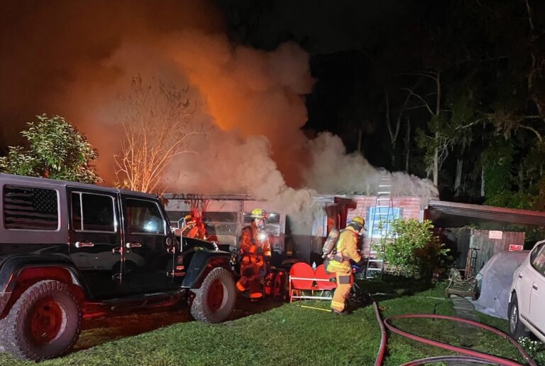 Seminole County Fire Department crews attack fire at home