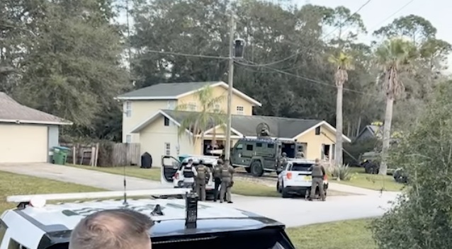 VCSO outside of Hadleys home on Wednesday morning