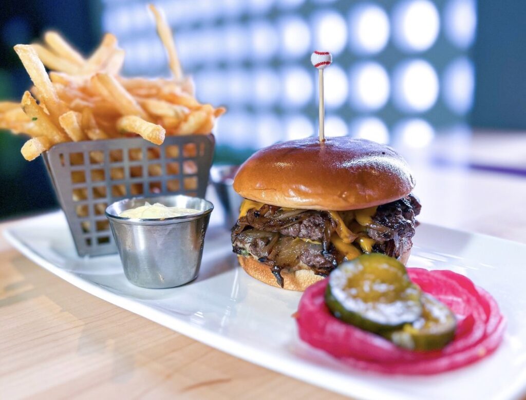 Burger at Stadium Club in Orlando