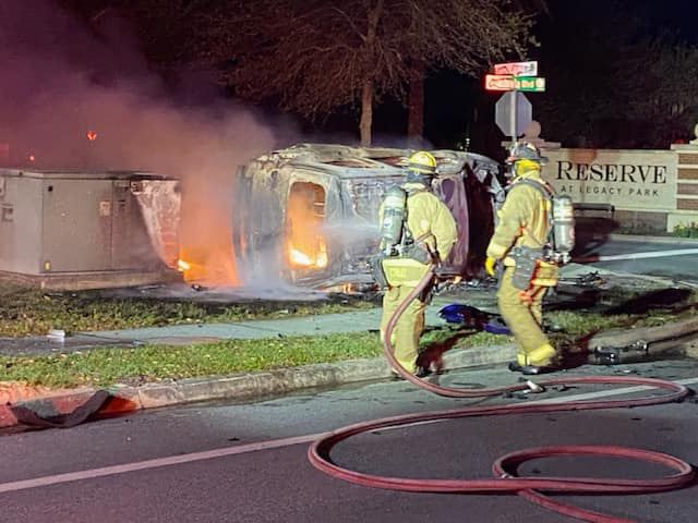 Crews extinguish car fire in Casselberry on February 12 2024