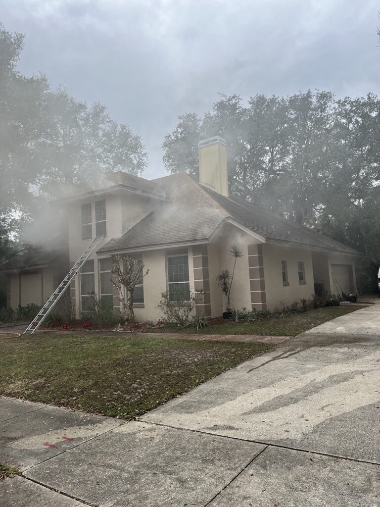 Smoke billows from home in Oviedo on February 5