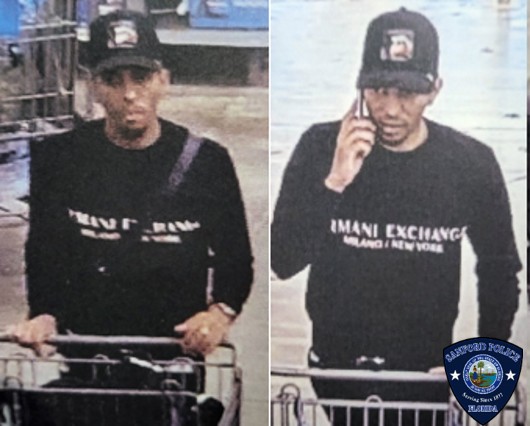 Suspect wanted for theft of jewelry from Walmart in Sanford