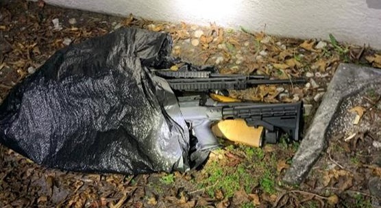 The trash bag from Middletons yard containing the stolen firearms from Melbourne