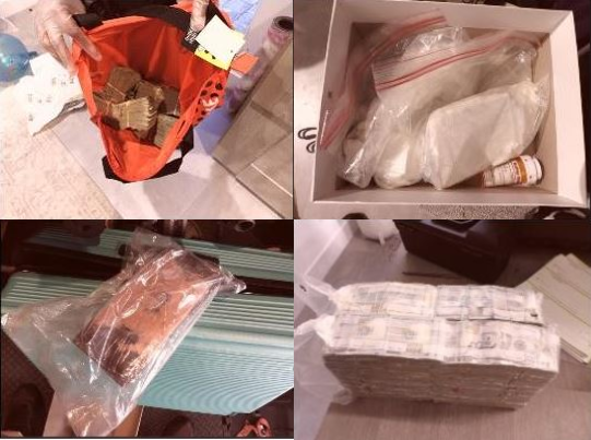 150 pounds of meth, other drugs, firearms, cash seized from Orlando and Ocoee homes on April 9, 2024 merged photo of cocaine, cash