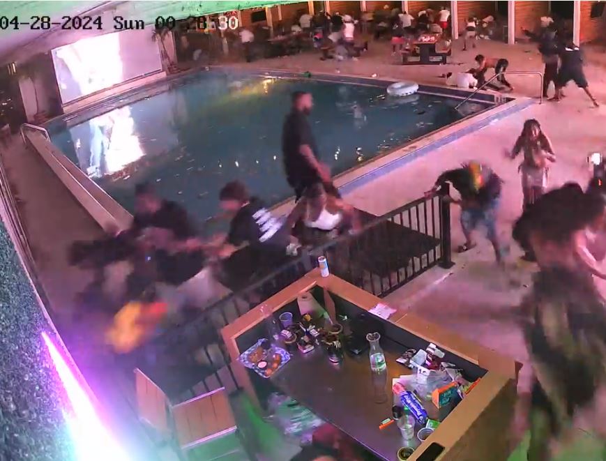 Shooting at Cabana Live security guard (upper right) grabbing shooter