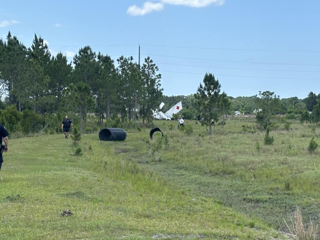 Small plane crashes in DeLand (photo by DeLand Fire Department) 2