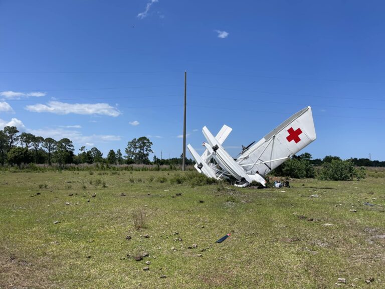 A pilot was rushed to the hospital on Thursday afternoon after their small plane crashed in DeLand. (Photo: DeLand Fire Department)