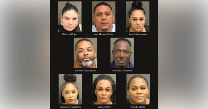 These eight individuals were arrested by the Orange County Sheriff's Office for allegedly operating illegal after-hours clubs in Orange County. (Photo: Orange County Sheriff's Office)