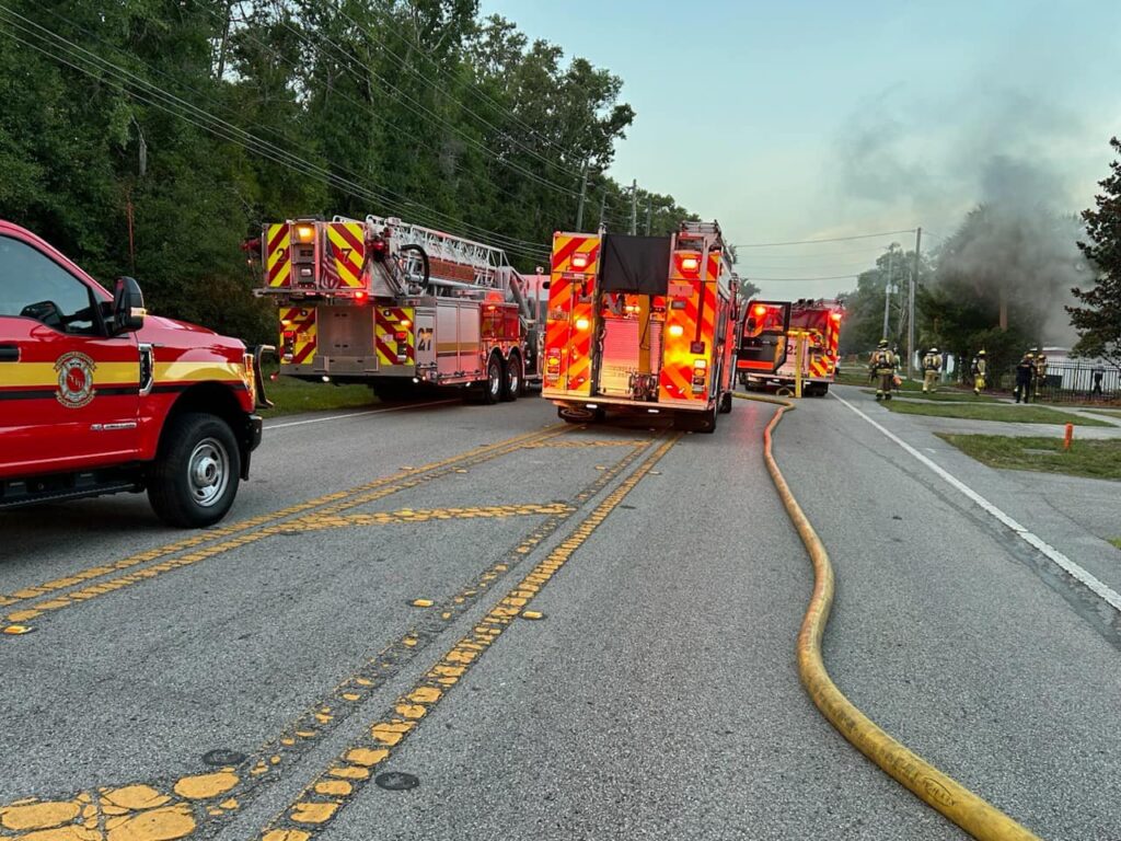 Multiple SCFD units assisted with extinguishing the house fire on June 2, 2024. (Photo: Lt Zombo, Tech 1)