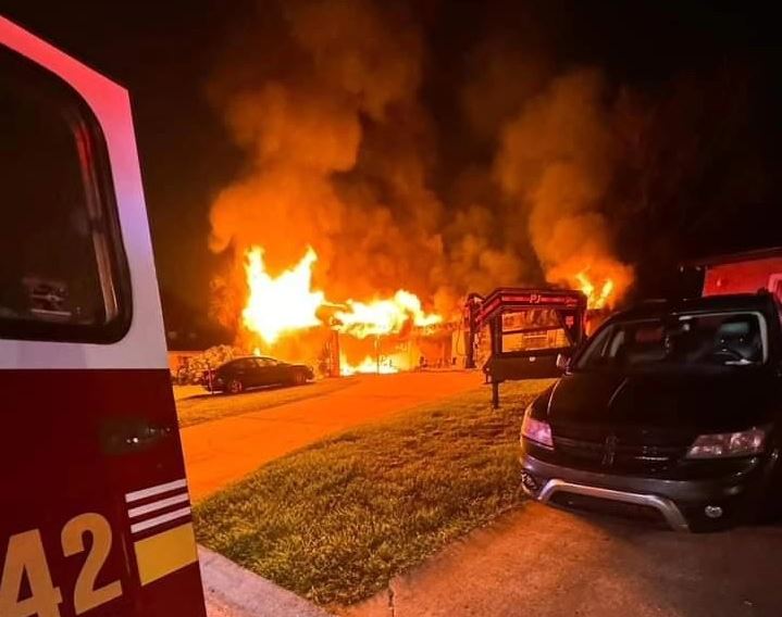 Multiple OCFR units responded to a Pine Hills neighborhood on September 16, 2024, to combat a house fire. (Photo: Orange County Fire Rescue)