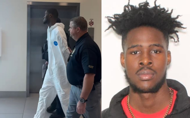 Jaylen Dwayne Edgar, 17, has been charged with first-degree murder (two counts) and attempted first-degree murder (six counts) in connection with the fatal shooting that occurred in downtown Orlando on November 1, 2024. (Photos: Orlando Police Department)