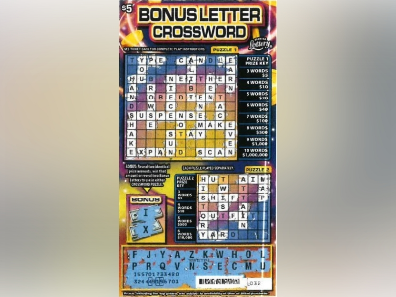 A woman from Central Florida recently won a $1 million top prize from this $5 scratch-off lottery ticket.