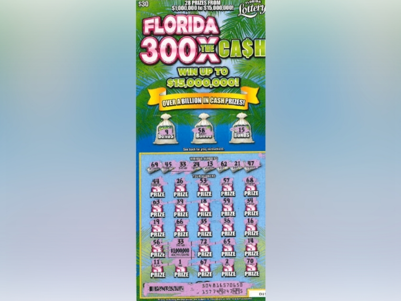 An Orlando resident won a $1 million prize from this scratch-off lottery ticket, which was recently purchased at a local convenience store. (Photo: Florida Lottery)