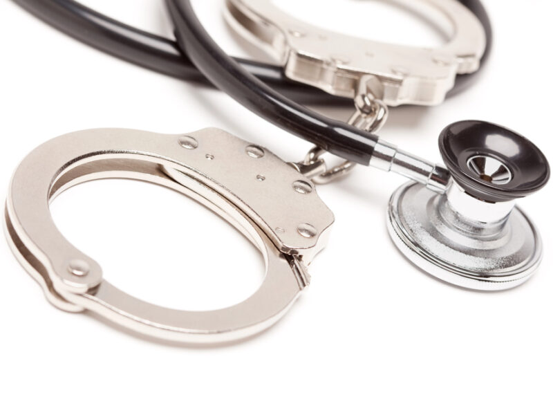 Stethoscope and handcuffs