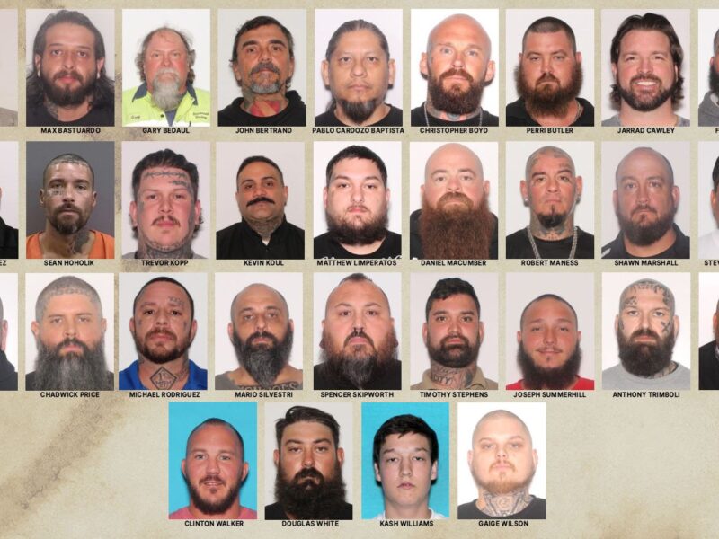 According to VCSO, a multi-agency operation has led to the arrest of 28 members of a local biker gang for their alleged involvement in a shooting that occurred outside a local gas station during Bike Week. (Photo: Volusia County Sheriff's Office)