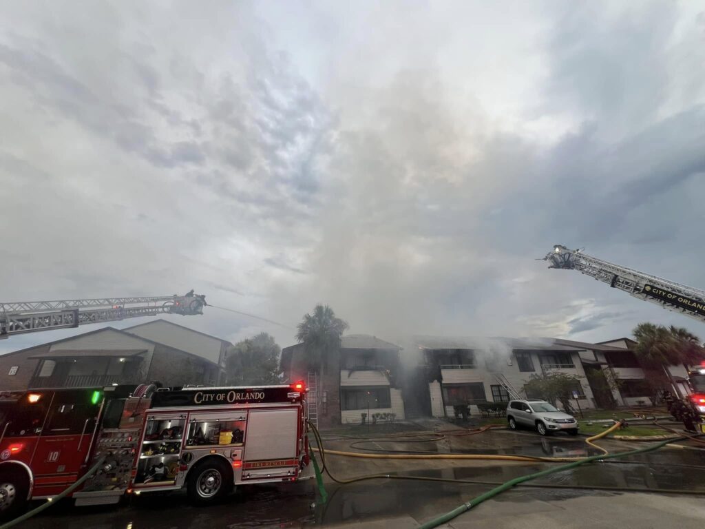 Orlando Fire Department battles three alarm fire at local apartment complex on August 9, 2025 4