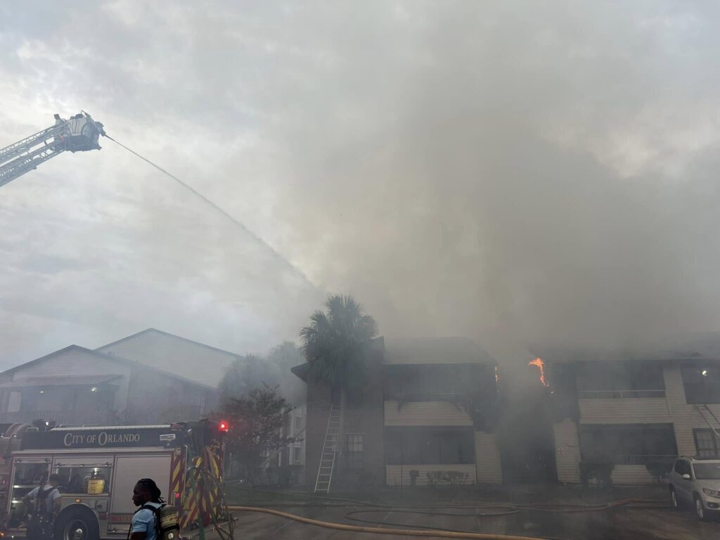 Orlando Fire Department battles three alarm fire at local apartment complex on August 9, 2025 7