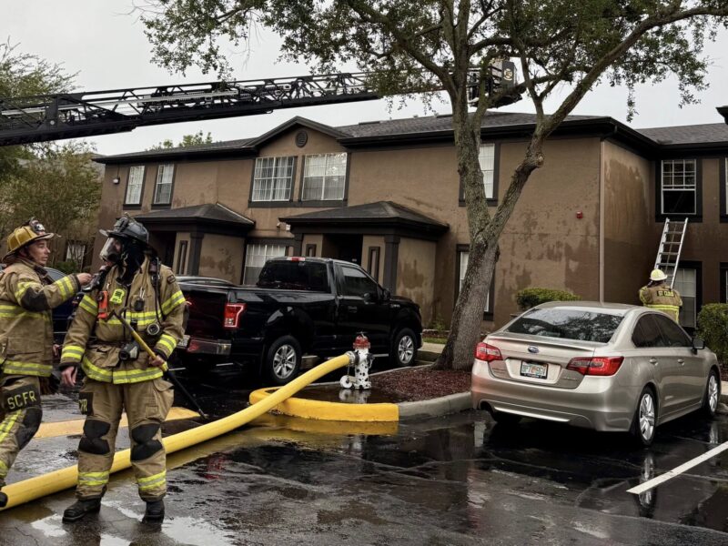 St. Cloud firefighters rushed to a local apartment complex on August 25, 2025, after a lightning strike caused a fire. (Photo: St. Cloud Fire Rescue Department)