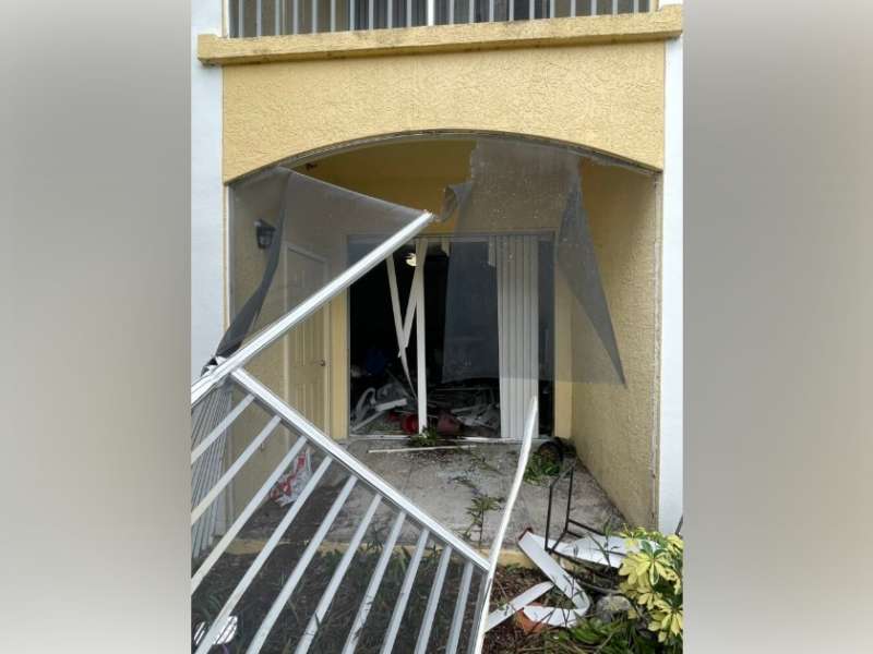 A vehicle drove through an apartment in Maitland on September 24, 2025. (Photo: Maitland Fire Rescue Department)