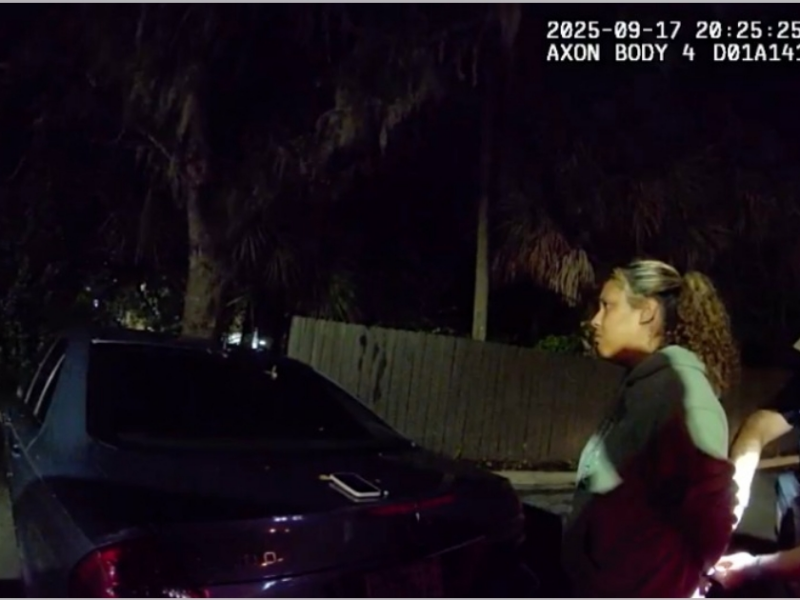 VCSO deputies arresting Briannah Ortiz for her alleged involvement in a 2024 fatal crash. (Photo: Volusia County Sheriff's Office)