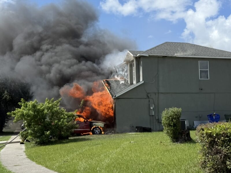 Heavy smoke and flames rising from a home in Kissimmee on October 8, 2025. (Photo: Kissimmee Fire Department)
