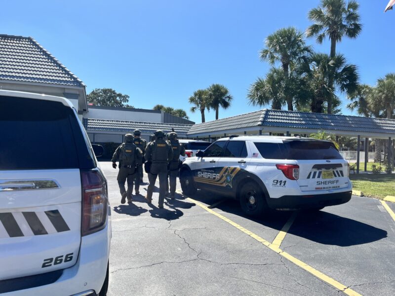 OCSO deputies responded to a Kissimmee motel on October 13, 2025, after a male suspect - identified as Mark Anthony Vazquez - allegedly barricaded himself inside a room with an elderly hostage. (Photo: Osceola County Sheriff's Office)