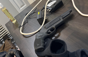 Revolver found in sofa at Terrence Denard Perkins home