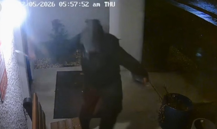 A male suspect, later identified by police as Jean Luckner Charmant, damaging a property in the downtown Orlando area on February 5, 2026. photo by OPD