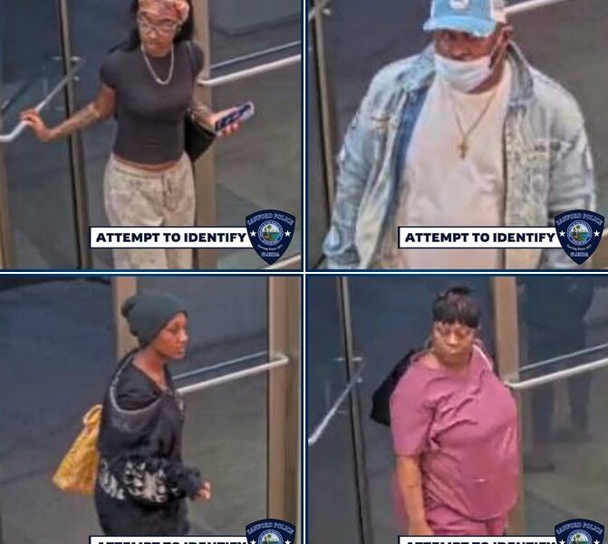 According to Sanford police, these individuals allegedly worked together to steal over $2,400 worth of items from a local Bath & Body Works on January 26, 2026. (Photos: Sanford Police Department)