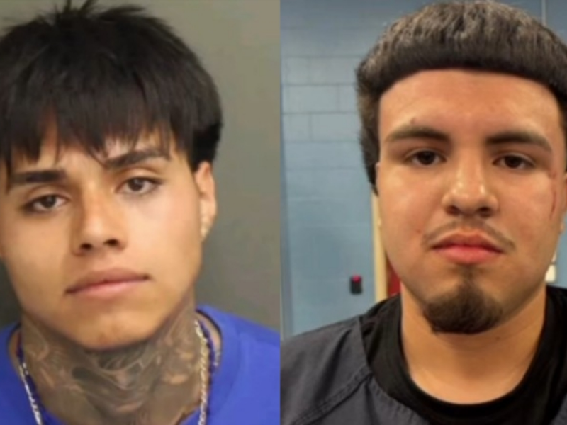 Two suspects - Jesus Barragan (left) and Luis Ayala (right) - were arrested on April 24, 2026, for allegedly shooting multiple vehicles and a fence in Apopka.